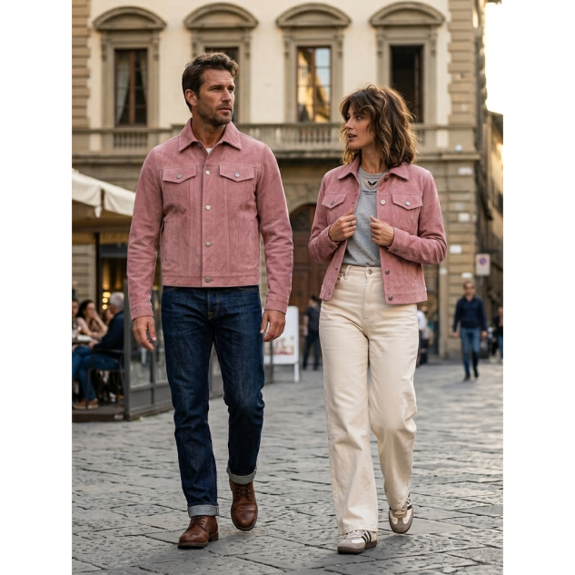 Leder-Jeans Jacke Rose 
