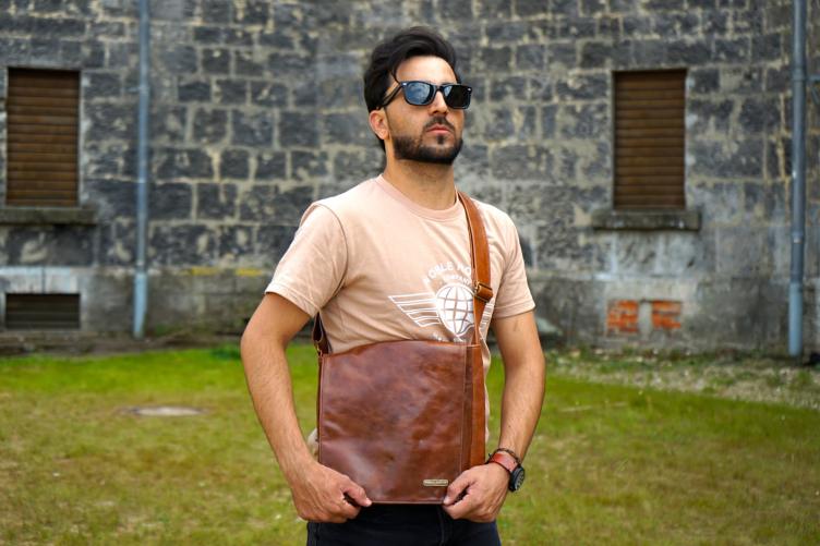 Leder Schultertasche 