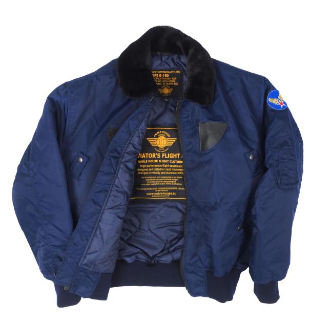 B-15 Nylon Bomber Jacke Blau 