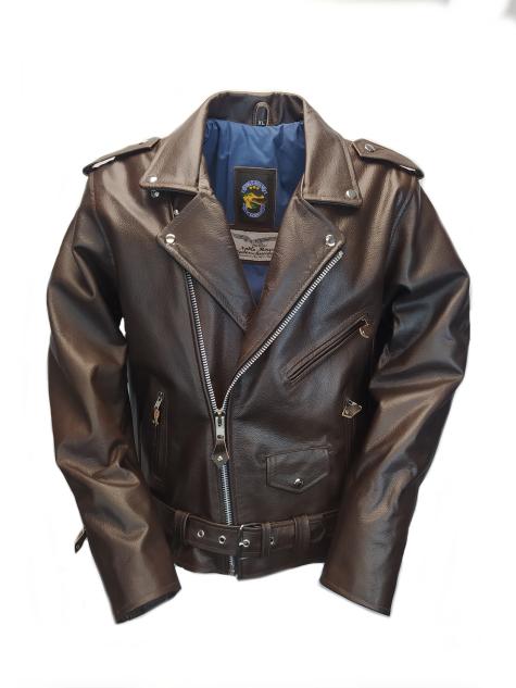 Rockabilly Lederjacke Marlon Brando Braun 